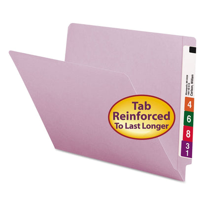 Smead End Tab File Folder, Shelf-Master Reinforced Straight-Cut Tab, Letter Size, Lavender, 100 per Box (25410) - Lavanda