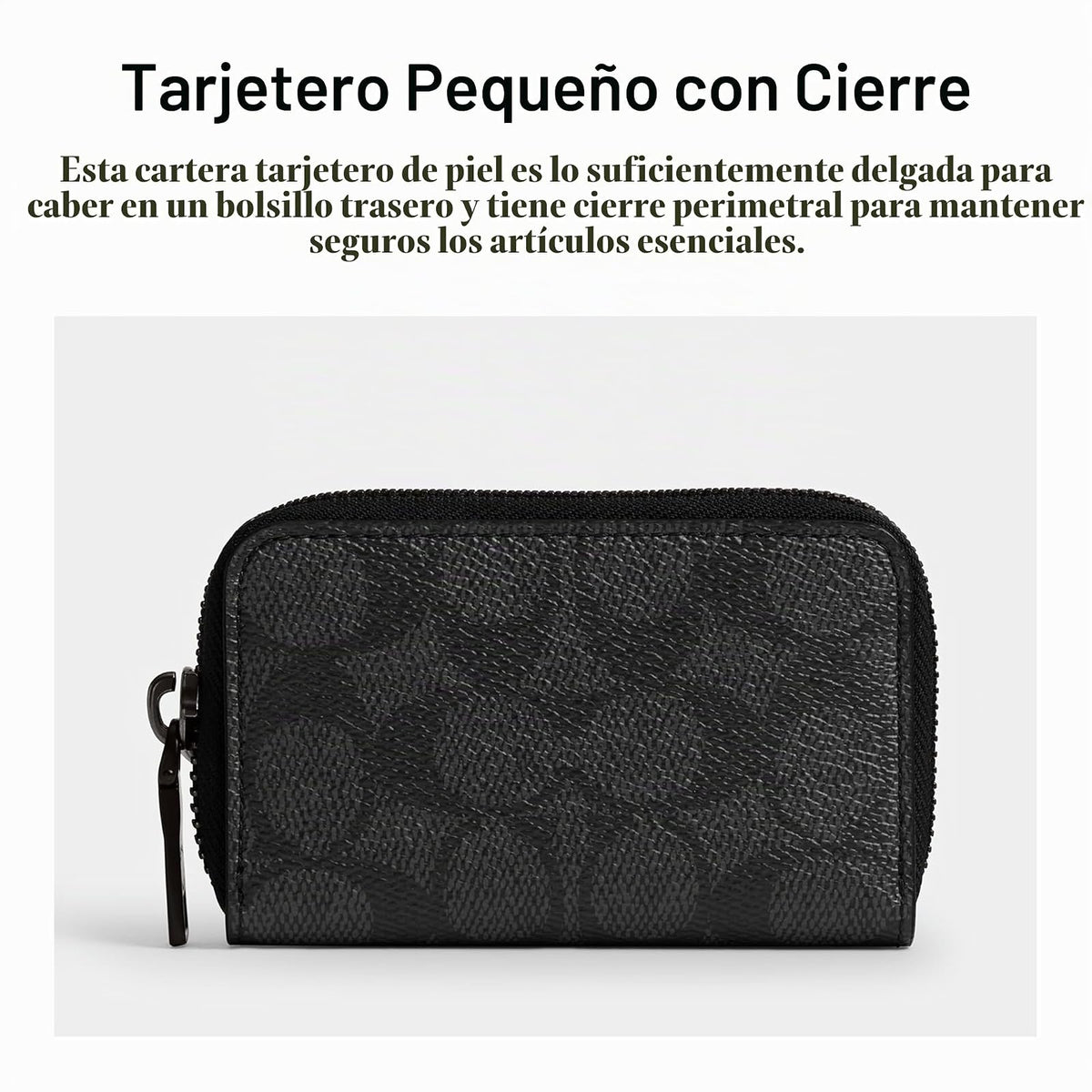 Coach - Estuche pequeño con cierre para mujer, Luz/Petunia, Una talla, Estuche pequeño con cierre alrededor de la tarjeta
