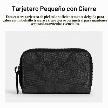 Coach - Estuche pequeño con cierre para mujer, Luz/Petunia, Una talla, Estuche pequeño con cierre alrededor de la tarjeta