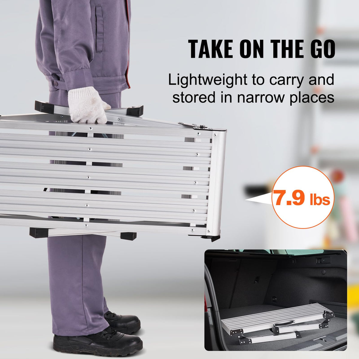 VEVOR - Plataforma de trabajo plegable, 30 x 12 x 20 pulgadas, escalera de aluminio para paneles de yeso, capacidad de carga de 350 libras, banco de trabajo resistente con pies antideslizantes, ideal para lavar vehículos, limpiar, pintar, decorar