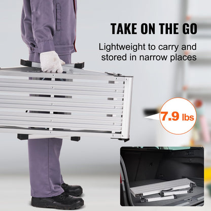 VEVOR - Plataforma de trabajo plegable, 30 x 12 x 20 pulgadas, escalera de aluminio para paneles de yeso, capacidad de carga de 350 libras, banco de trabajo resistente con pies antideslizantes, ideal para lavar vehículos, limpiar, pintar, decorar