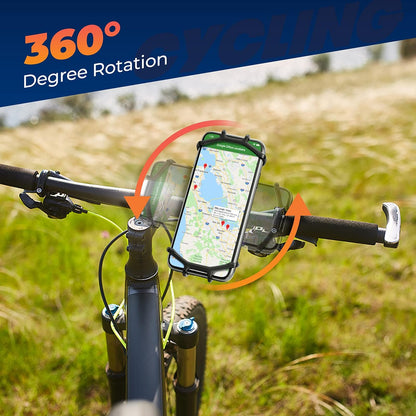 ORIbox Soporte para teléfono de Bicicleta, Soporte para manubrio de Motocicleta, Soporte de Silicona de rotación de 360°, Compatible con iPhone 13/12/11 Pro MAX XS MAX XR X 8 7 6S Plus SE 2022 12