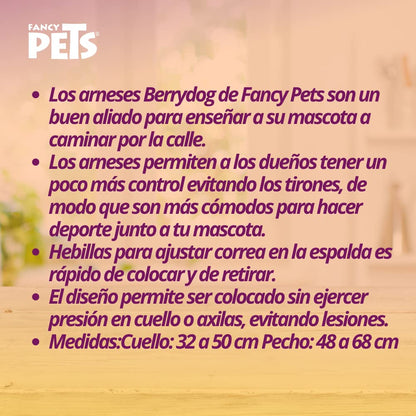 Fancy Pets Arnés Berrydog Color Rojo Tamaño Chico para Perro