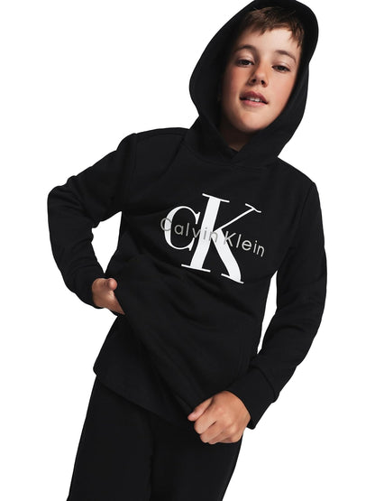 Calvin Klein Long Sleeve Pullover Fleece Hoodie Sudadera con Capucha Niños