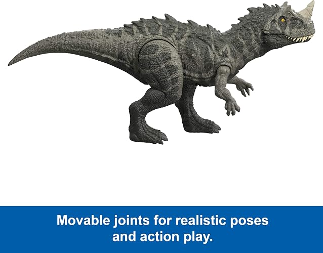 Jurassic World Rugido Salvaje Ceratosaurus, Dinosaurio de Juguete con Luces, Sonidos y Movimiento de Mordida Vertical, para Niños de 4 Años en Adelante
