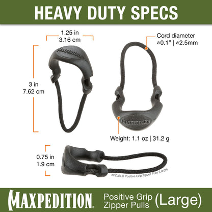 Maxpedition Large Zipper Pulls Pack of 6 Luggage Tag, 4 cm