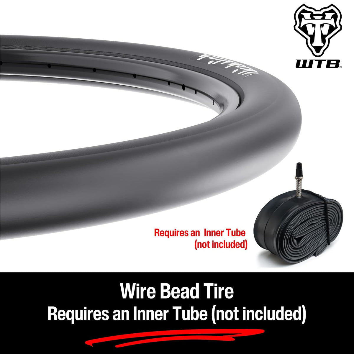 WTB ThickSlick 26” x 2.0” Urban Bike Tire, Wire Bead, Double Rubber for Longevity, Commuter Tire with Slick Tread Design, Superior Traction for Urban Riding