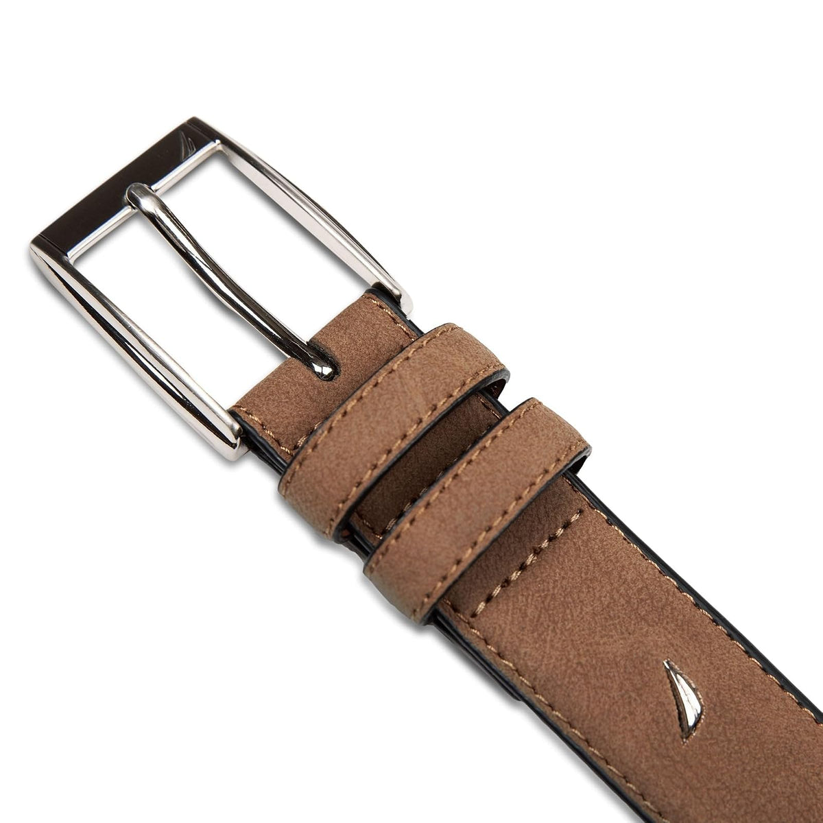 Nautica Casual Leather Belt | Everyday | Classic | Pants | Jeans | Khakis | Chinos | Metal Buckle Cinturón Hombre