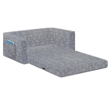Delta Children Serta Perfect - Sofá convertible extra ancho para tumbona, cómodo sofá 2 en 1 abierto para niños, gris, 76.2 x 43.2 x 38.1 cm (paquete de 1)