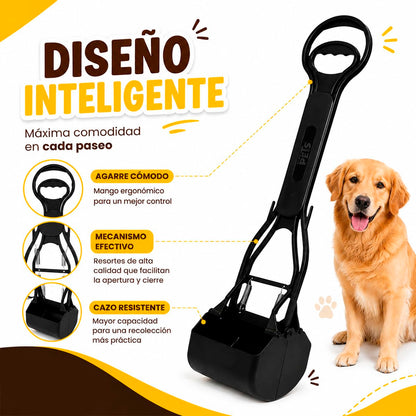 Fancy Pets Recogedor de Heces para Perros Talla GDE, Ligero, Práctico y Ergonómico, Compatible con Bolsas Desechables, Fácil de Usar y Transportar