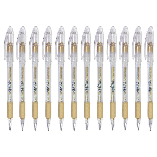 Bolígrafos de Sparkle Pop Ultra Tinta Gel Color Oro Caja con 12 Piezas-K91-DX