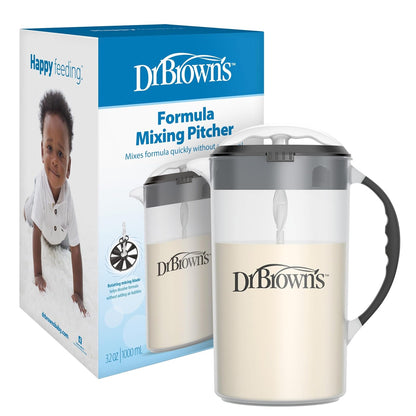 Dr. Brown's Jarra Mezcladora de Fórmula para Bebé | Negro, 36 oz, 1 paquete, tapón ajustable, tapa de bloqueo, boquilla sin goteo