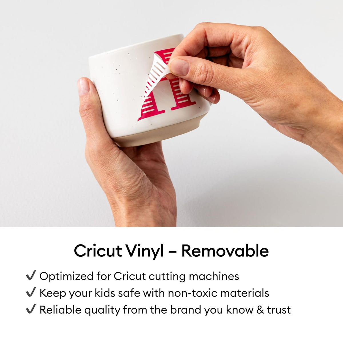 Cricut® Value - Vinilo extraíble, color negro (12 x 10 pies)