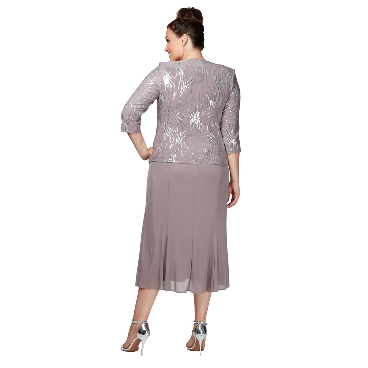 Alex Evenings Vestido Largo de Chamarra Mock Vestido para Ocaciones Especiales para Mujer