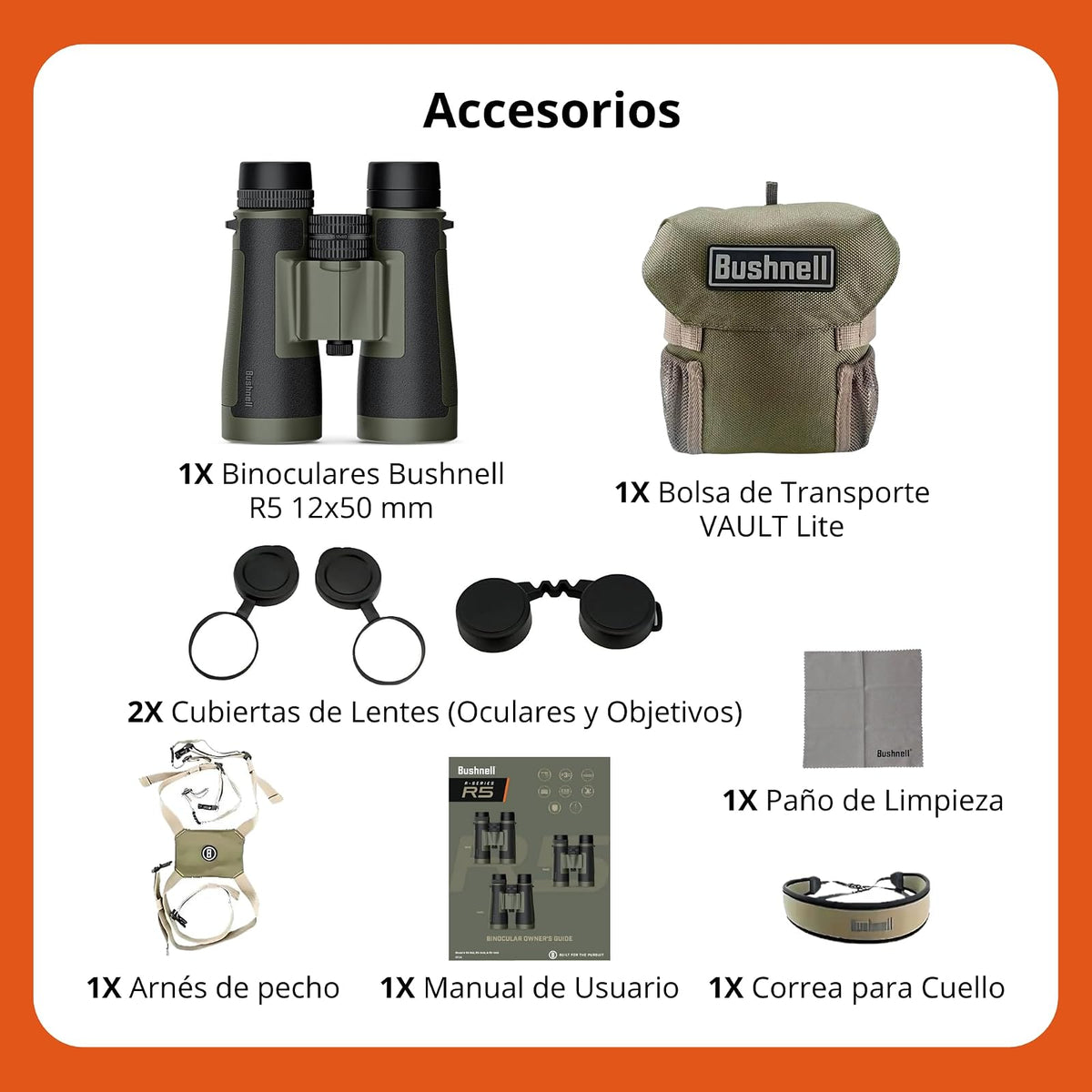 Bushnell Binoculares R5 12x50 mm Roof IPX7 FMC HD Exo Barrier