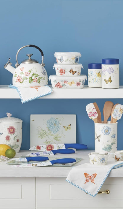 Lenox Tabla para Picar Grande Butterfly Meadow, Vidrio Resistente, Lavado a Mano, 33 cm de Ancho