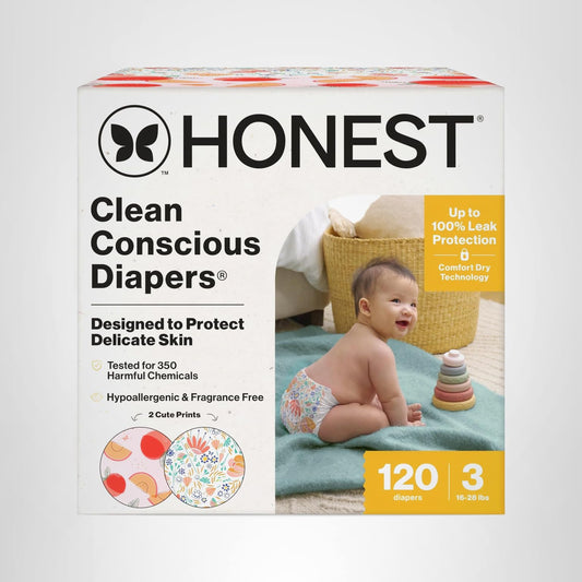 The Honest Company - Pañales diurnos, Just Peachy, talla 3, 120 unidades