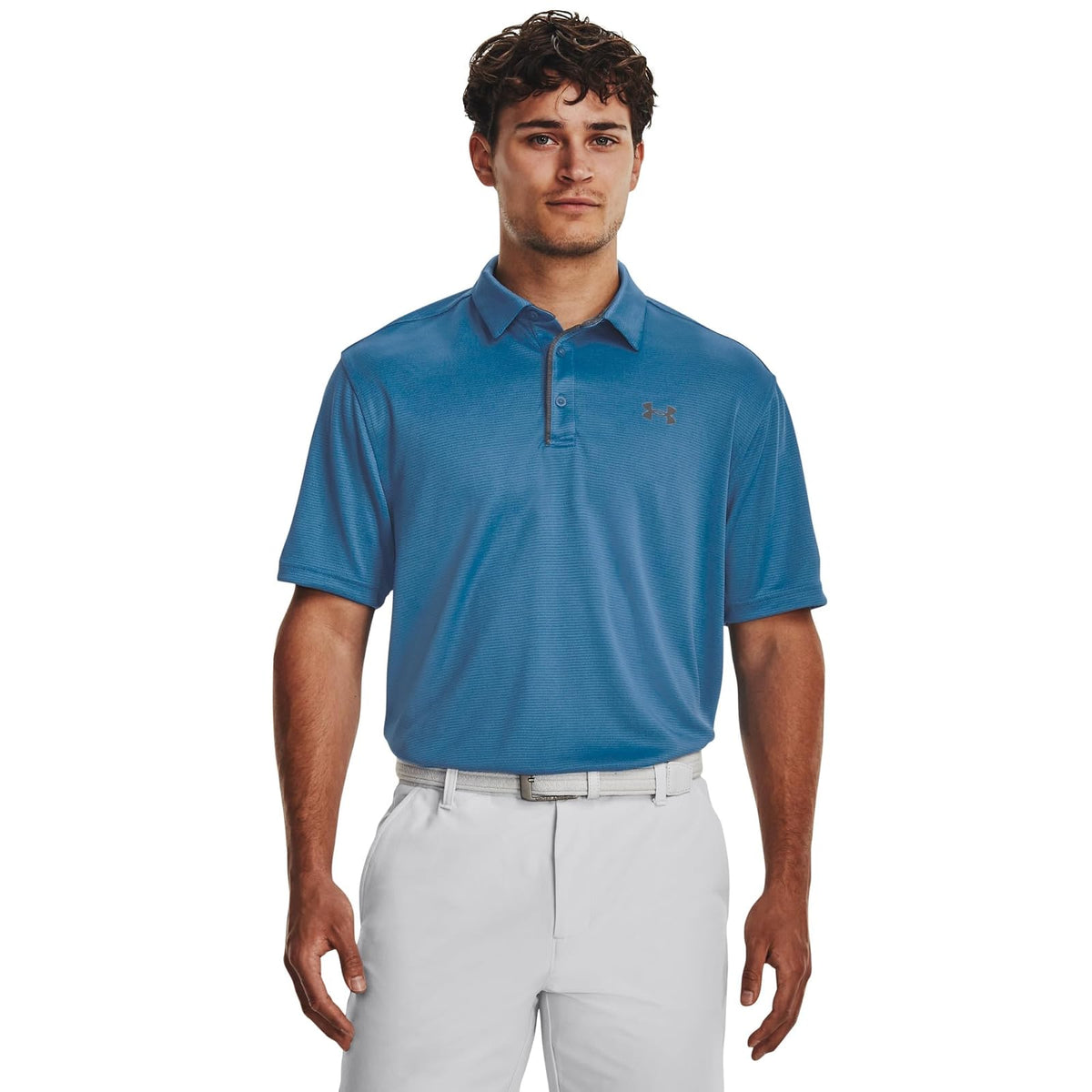 Under Armour Tech Polo de Golf para Hombre - (466) Cosmic Blue - Pitch Gray - XS