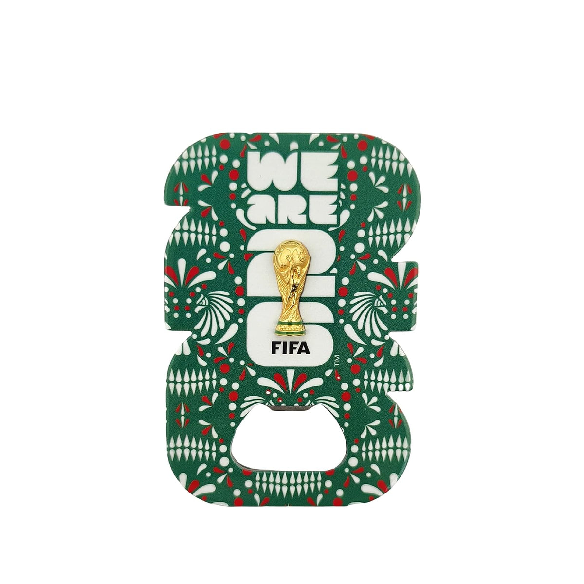 Wagon International Abridor de Botellas con imán y Trofeo 2.5D - Mexico con Licencia Oficial de la Copa Mundial DE LA FIFA 2026ᵀᴹ
