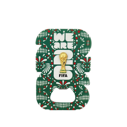 Wagon International Abridor de Botellas con imán y Trofeo 2.5D - Mexico con Licencia Oficial de la Copa Mundial DE LA FIFA 2026ᵀᴹ