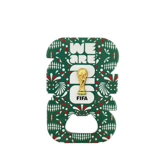 Wagon International Abridor de Botellas con imán y Trofeo 2.5D - Mexico con Licencia Oficial de la Copa Mundial DE LA FIFA 2026ᵀᴹ