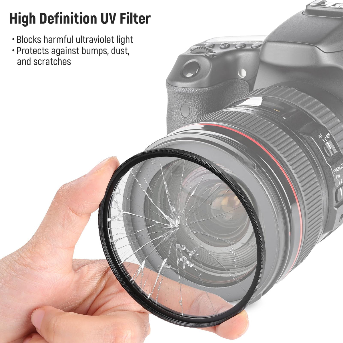 NEEWER 67mm UV/CPL/ND Kit Filtros Lentes con Estuche Rígido, Marco Aleación Aluminio & Vidrio Optico Multicapa, UV + Polarizador Circular (CPL) +Densidad Neutra (ND4) Filtro para 67mm Camara Lentes