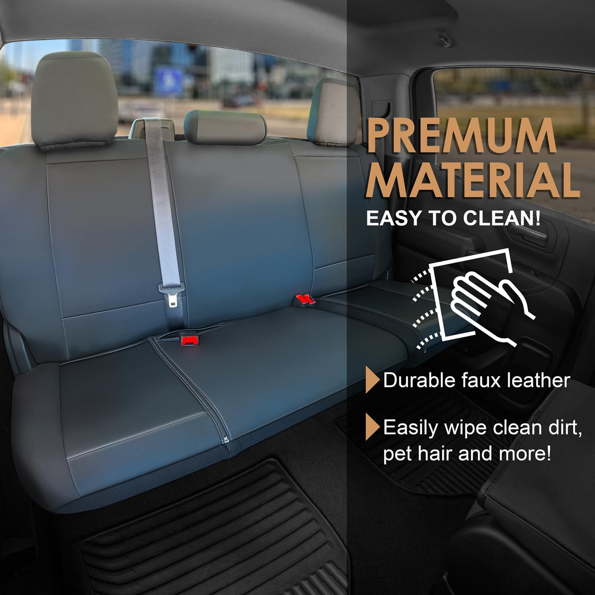 X Truck Accessories Funda de Asiento de Camioneta Universal para Banco Completo Compatible con Silverado F-150 Ram Sierra Titan Tundra, Negro, 1370036