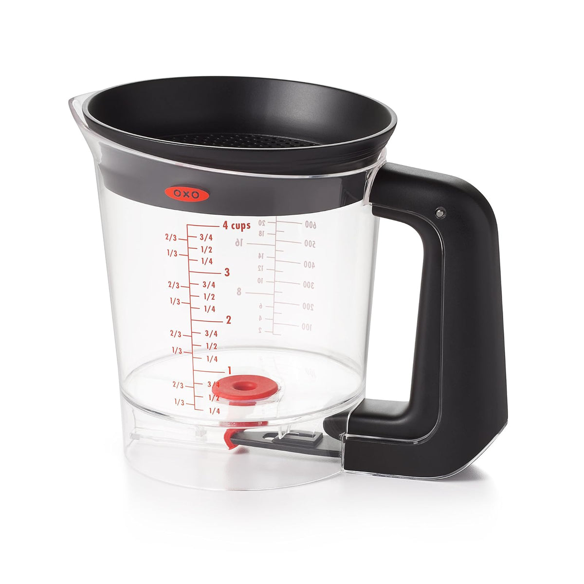 OXO Good Grips Good Gravy Separador de grasa de 4 tazas, plástico, tamaño 1