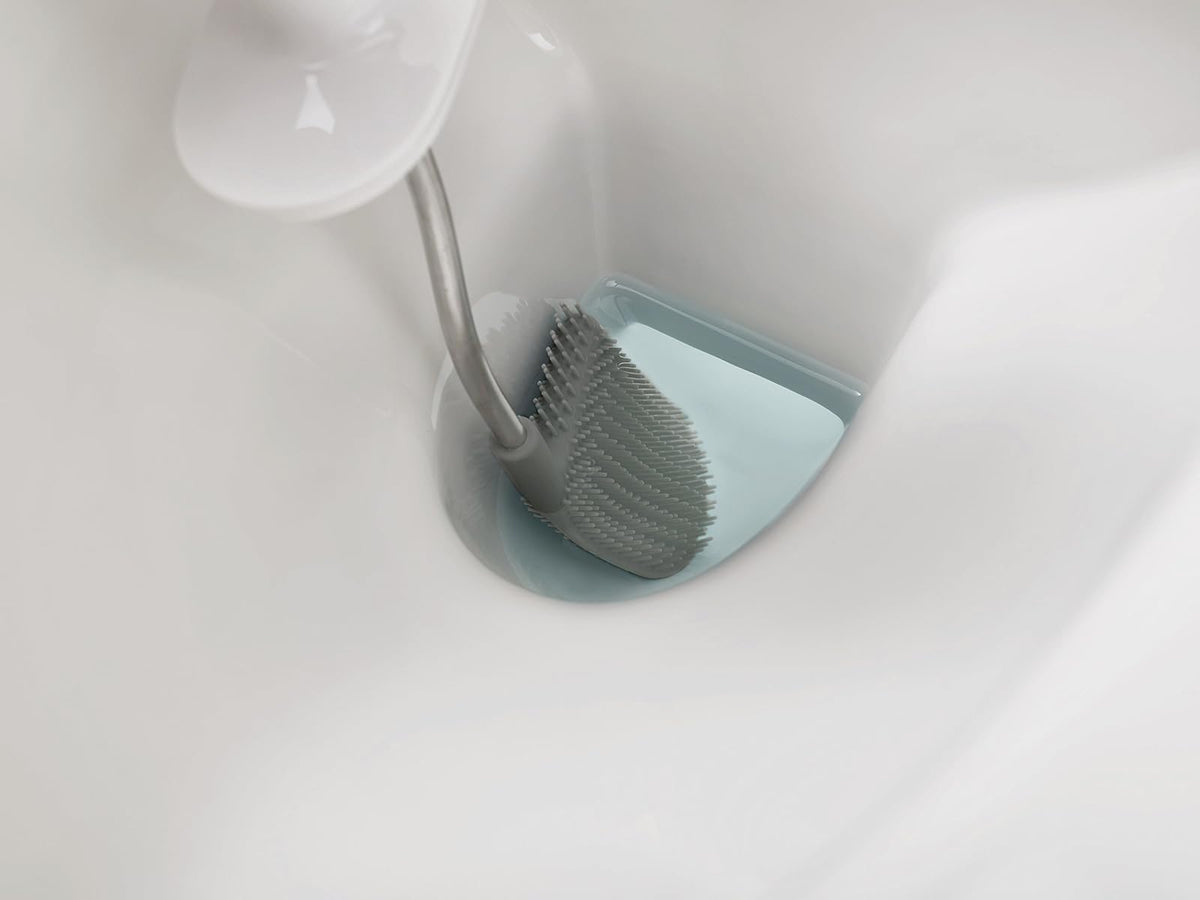 Joseph Joseph 70517 Flex Toilet Brush with Slim Holder Flexible Anti-Drip, Stainless Steel