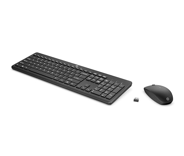 HP, Kit Teclado y Mouse Inalámbricos, Modelo: Combo Wireless 230, Teclado y Mouse Portátiles, Conectividad Inalámbrica de hasta 10 Metros, 2,4 GHz, Color: Negro.