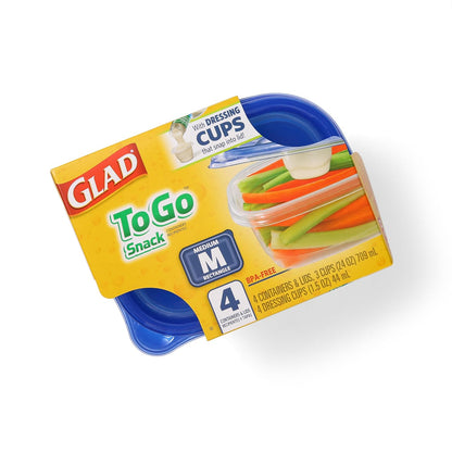 Glad To Go Food Storage Containers | Medium 24 oz Containers for Food Storage from Glad | Strong and Sturdy Rectangle Containers in Standard Size, 4 Count - 6 Pack