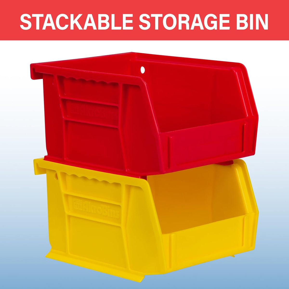 Akro-Mils 30210 Plastic Storage Stacking Hanging Akro Bin, 5-Inch by 4-Inch by 3-Inch, Yellow, Case of 24