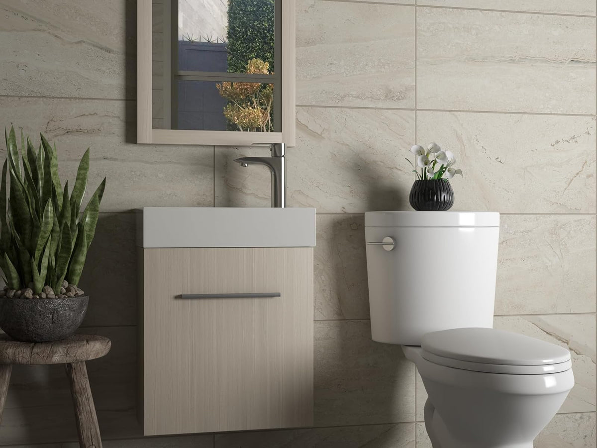 Interceramic Vanity Cartagena Mueble de Baño con Lavabo y Puerta de Cierre Lento, no Incluye Espejo