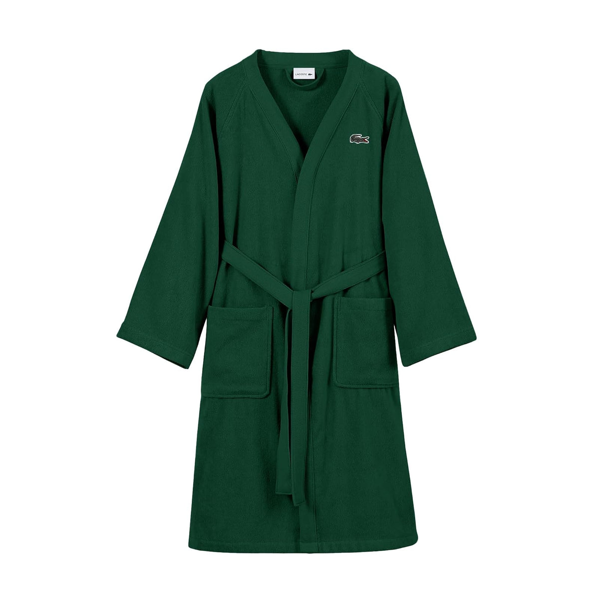 Lacoste - Bata de baño clásica de piqué 100% algodón suave, bata de baño unisex para adultos, absorbente y de secado rápido, talla única