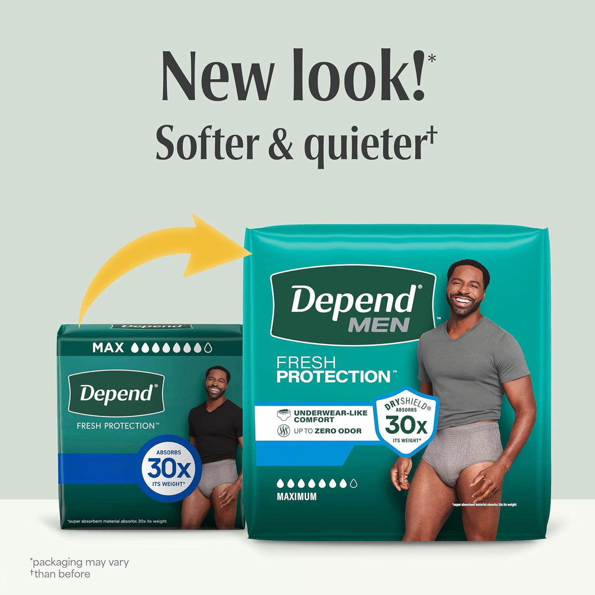 Depend FIT-FLEX Incontinence Underwear for Men, Maximum Absorbency, XL, Gray (Packaging may vary)