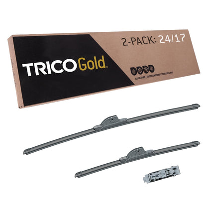 TRICO Gold Limpiaparabrisas de Repuesto Paquete de 2 Todo Clima - 24" + 17" Paquete de 2