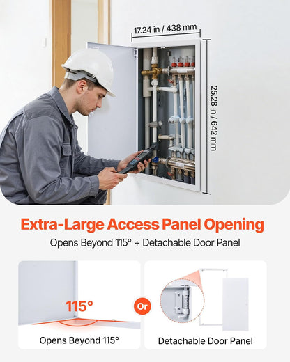 VEVOR Trampilla de Inspección para Paneles de Yeso, Puerta de Acceso de Acero Galvanizado 620x417 mm, con Pestillo de Destornillador, para Instalación de Fontanería y Electricidad en Techos, Blanco