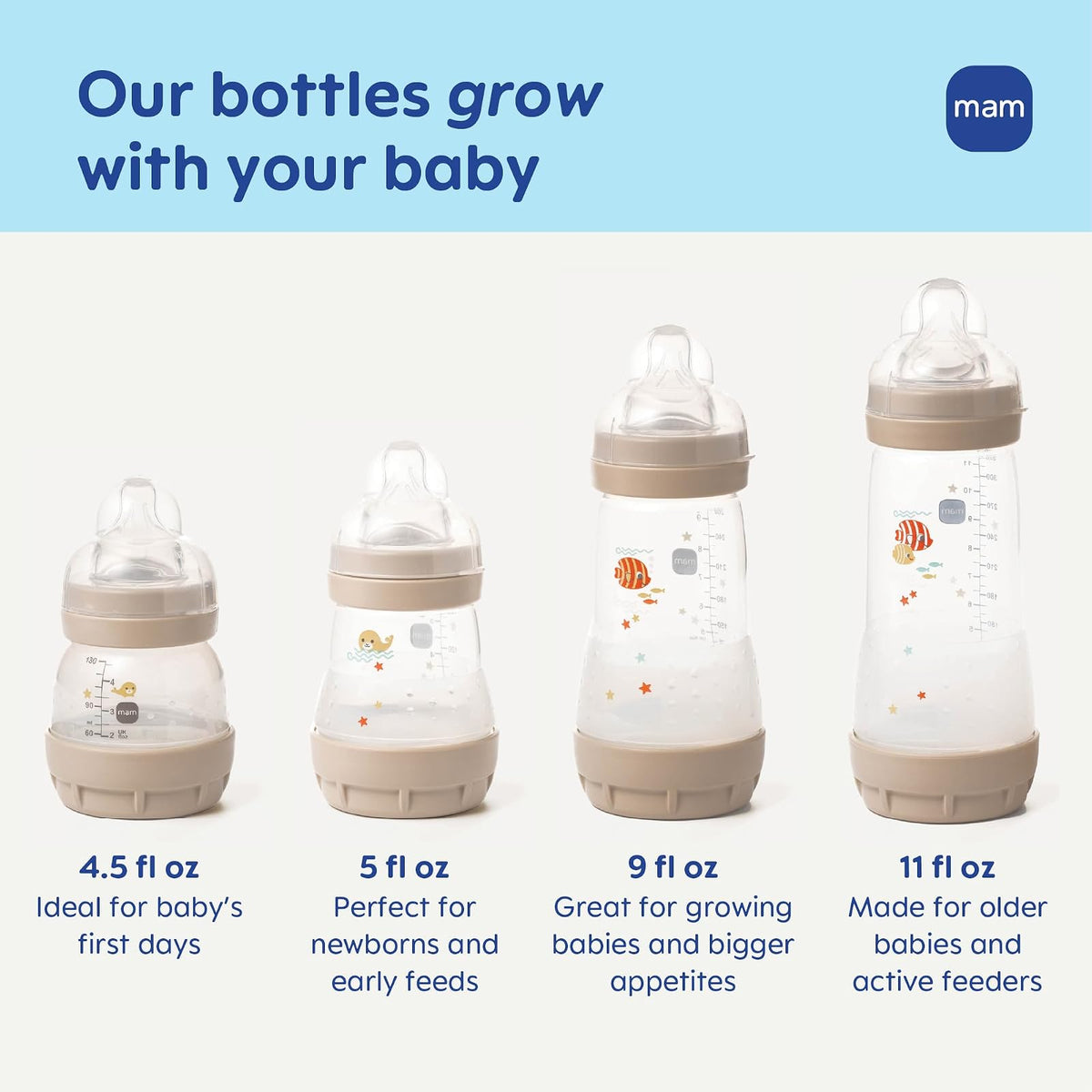 MAM Newborn Essentials "Baby Essentials" Matte Gift Set (9-Piece), Easy Start Anti-Colic Baby Bottles, Baby Pacifiers, Girl
