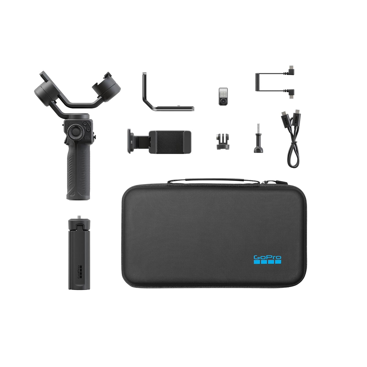 GoPro Fluid Pro AI Estabilizador de cardán de 3 Ejes para cámaras GoPro y Smartphones, Seguimiento de sujetos, iluminación, Control de cámara inalámbrica, portátil, vlogging, rotación de 360°, Carga