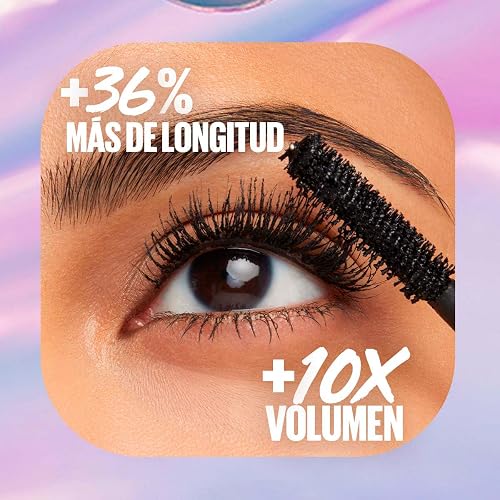 Maybelline The Falsies Surreal Extensions Máscara de Pestañas, Voluminizadora a Prueba de Agua, Larga Duración hasta 24 Horas, con Cepillo de Hélice, Color Negro