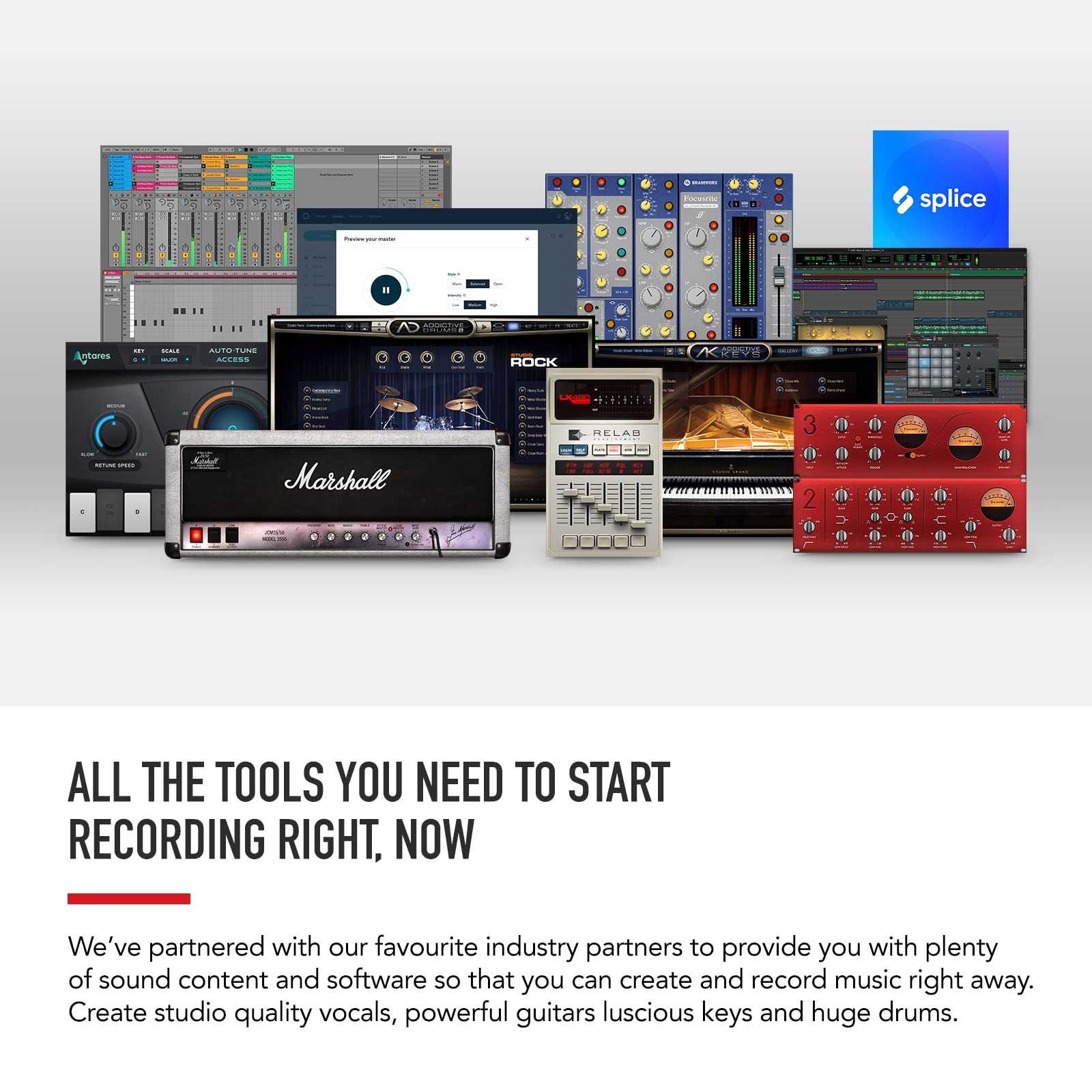 Focusrite Scarlett Solo - Interfaz de audio USB (3ª generación) con herramientas profesionales, Solo (1 Mic Pre), Rojo
