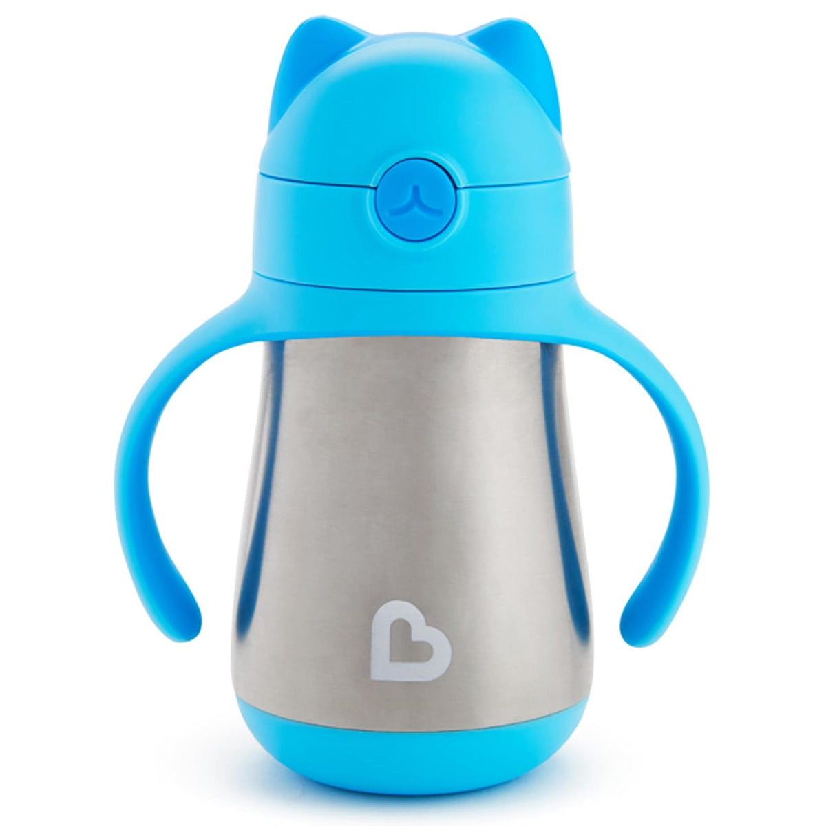 Munchkin Cool Cat - Vaso de paja (acero inoxidable, 8 onzas), color azul