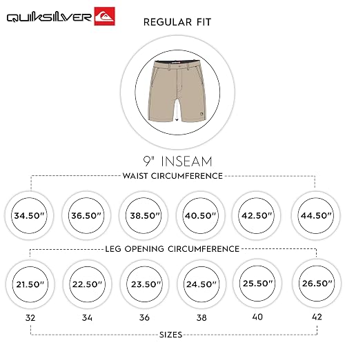Quiksilver Regular Fit Fixed Waist Water Friendly Active Hybrid Shorts Pantalones Cortos Informales Hombre