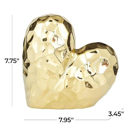Deco 79 Glam Porcelain Sculpture, Statue and Sculpture for Home Decor, Decorations for Home, Art Decor Living Room, Office, Bedroom, 8" L x 3" W x 8" H, Gold