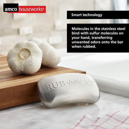 Amco 8402 Rub-a-Way Bar Stainless Steel Odor Absorber