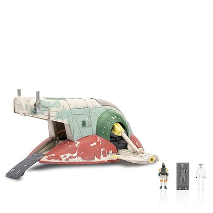 Star Wars Micro Galaxy Squadron Boba Fett's Starship (EP 5) - Vehículo de 7 Pulgadas con Soporte de exhibición de Vuelo y Tres Accesorios de Micro Figura de 1 Pulgada
