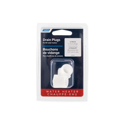 Camco - Tapón de Drenaje para Calentador de Agua RV – Paquete de 2 – Reemplaza tu RV de 1/2 Pulgadas de Agua rápida y fácilmente – Cuenta con roscas de Tubo NPT estándar de 1/2-14 (11630)