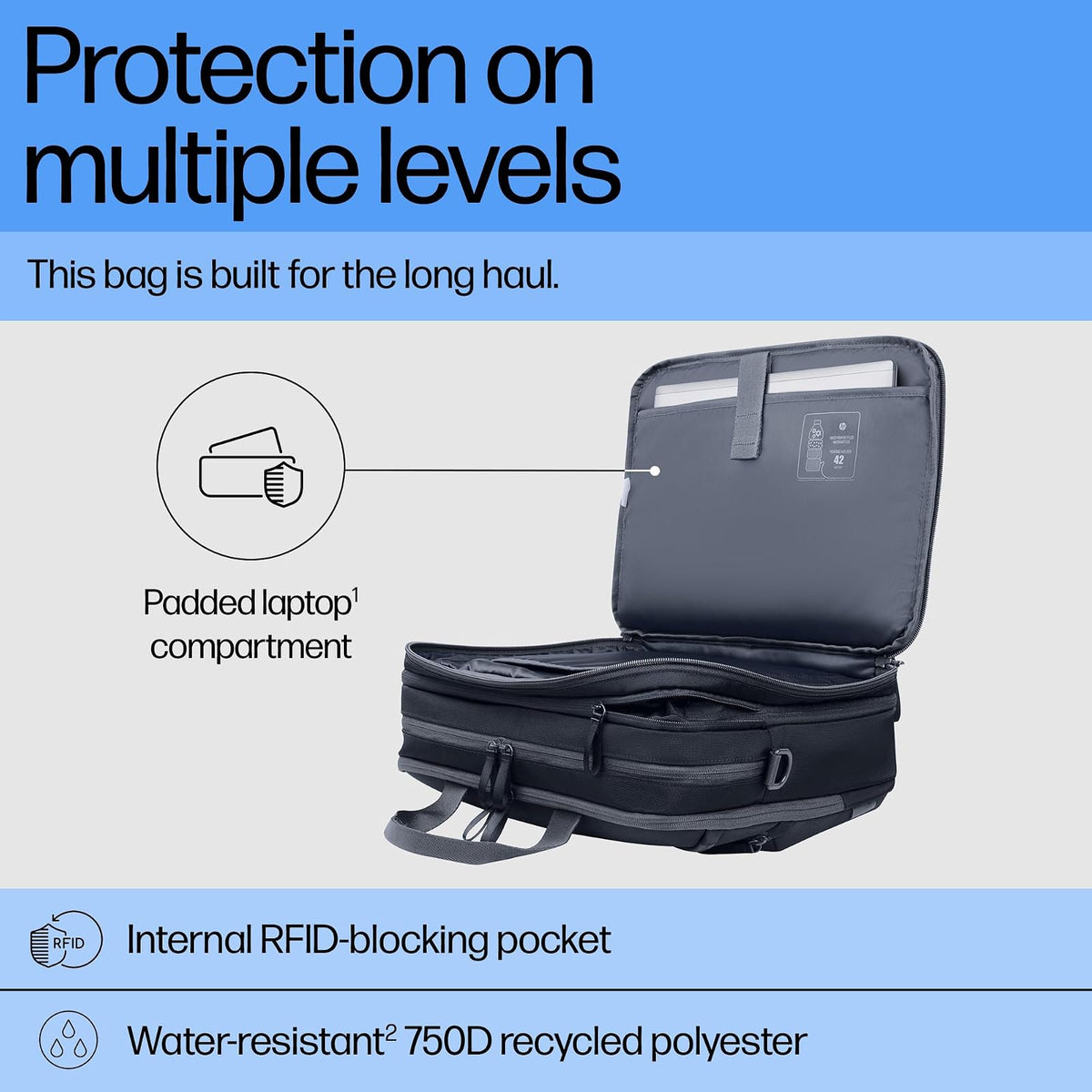 HP Mochila Travel Plus, 22L, 16 pulgadas, Azul (A2CD0AA)