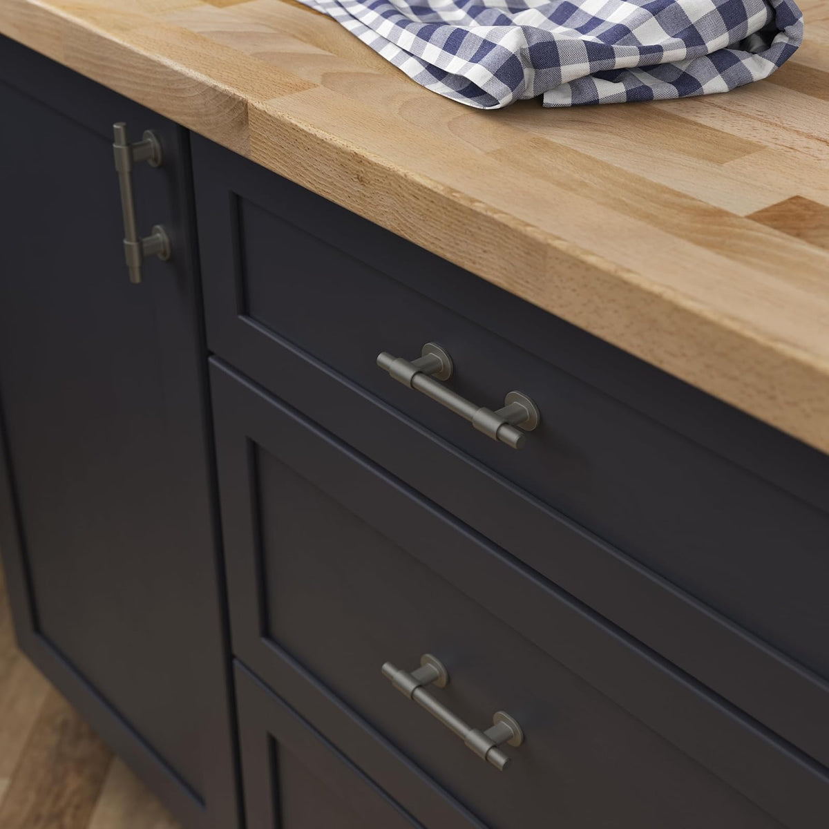 Franklin Brass Adjusta-Pull Francisco (paquete de 5) tiradores ajustables para cajón/manijas de gabinete de 1-3/8 pulgadas a 4 pulgadas, agujero central de níquel satinado mate, puerta de cocina