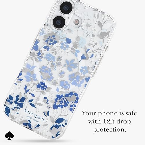Kate Spade New York - Funda para iPhone 17, diseño de Flores Azules